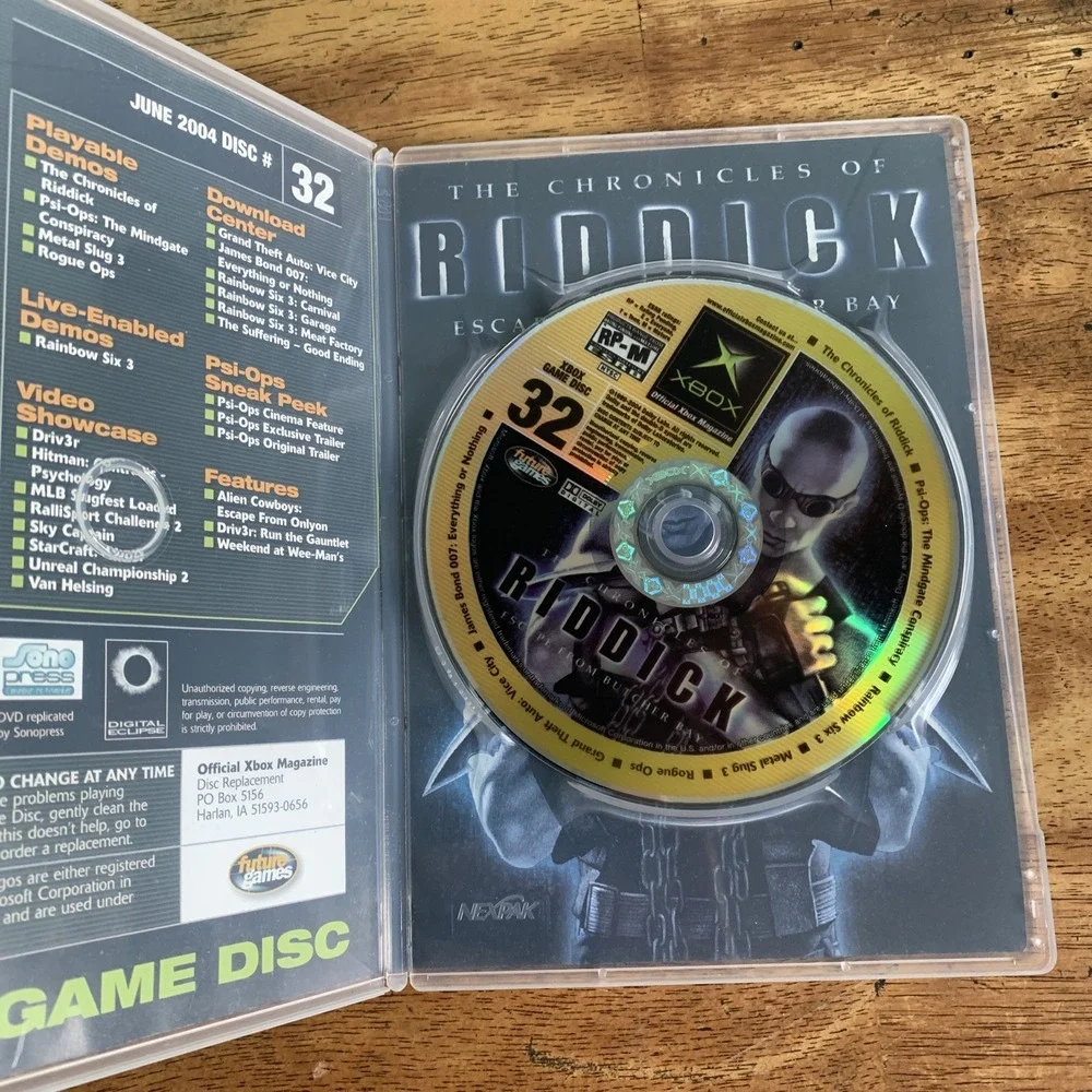 Original Xbox Magazine Demo Discs Lot of 4 Good Condition Riddick Ninja Gaiden